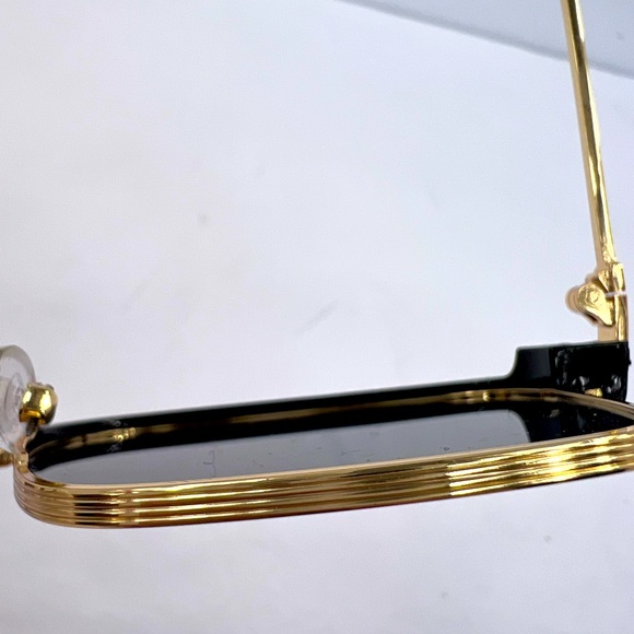 JOHN VARVANTOS GOLD METAL FRAME WITH GLOSSY BLACK ACCENT SUNGLASSES, GREY LENSES - Picture 6 of 14